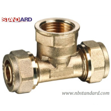 Pipe Fitting Tee/Brass Female Thread Tee for PE and Pex-Al-Pex Pipe